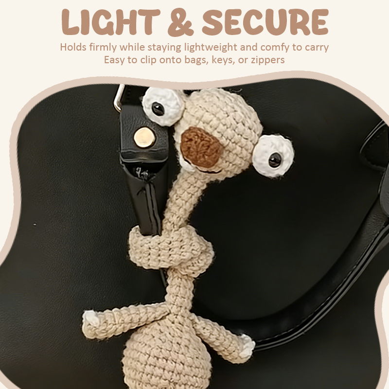 Crochet Prehistoric Sloth Bag Charm
