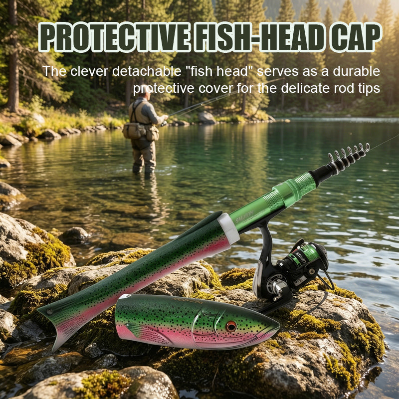 Fish-Shaped Telescopic Lure Micro-Fish Spinning Rod Carbon Fiber Rod