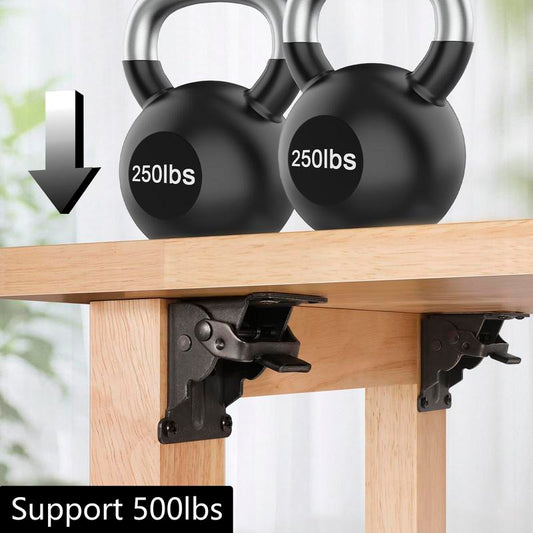 Heavy-duty collapsible brackets with 90° lock - space-saving steel hinges