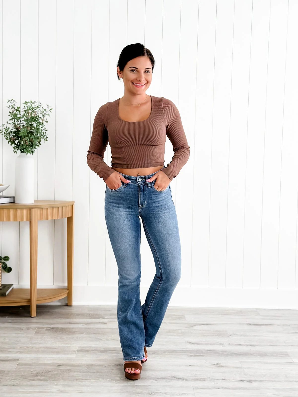 flared waist jeans
