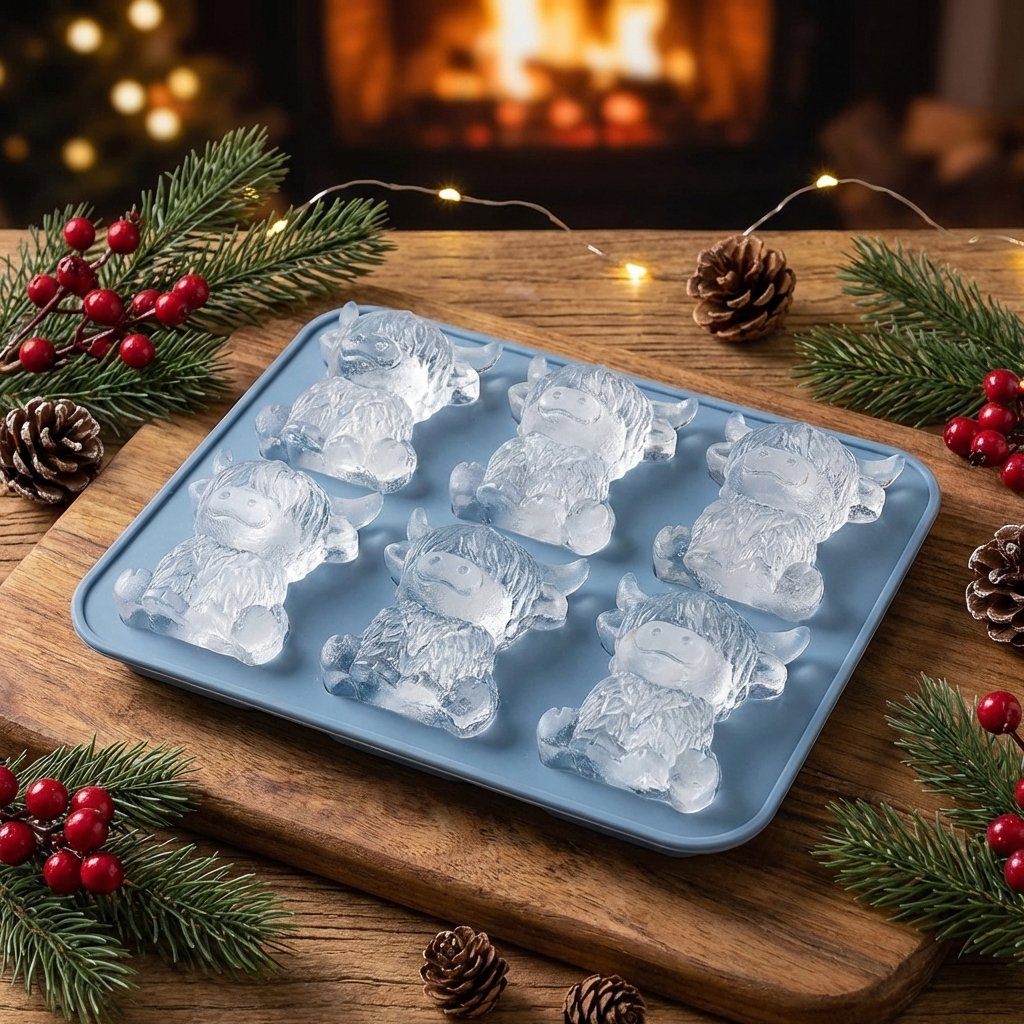 ⏳Last Day Special Price ￡9.99!!🐮 Mini Highland Cow Ice Cube Mold – Cute 3D Ice for Drinks, Parties & Gifts