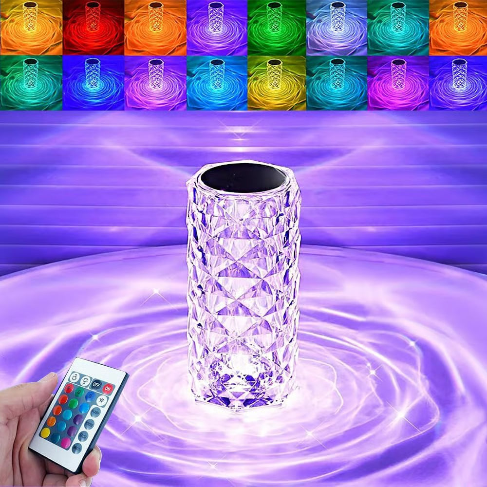 🔥Hot sale 49% off💡16 Colors Rose Rays Crystal Diamond Table Lamp🌹