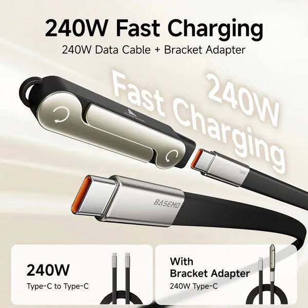 The ultimate 240 W Power-Stand hybrid adapter ⚡: the all-in-one solution for fast charging and screen viewin