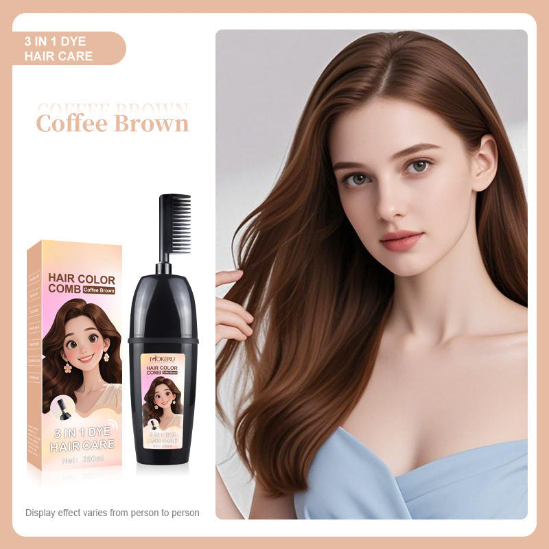 🧴3-in-1 herbal hair coloring comb | Easy hair coloring at home with built-in brush
