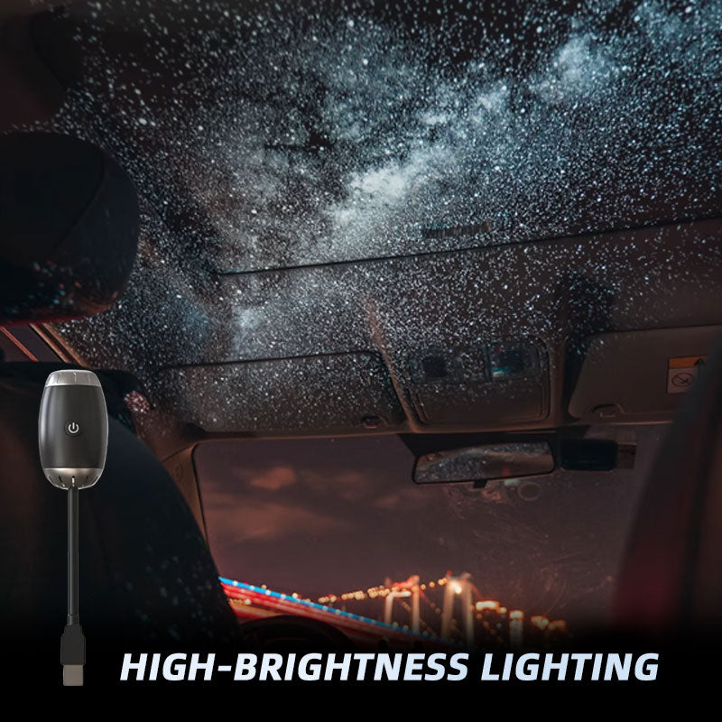 Create Your Own Mobile Planetarium - Mini USB Projector Star Light with Music Rhythm, Car Interior Accessories Decoration