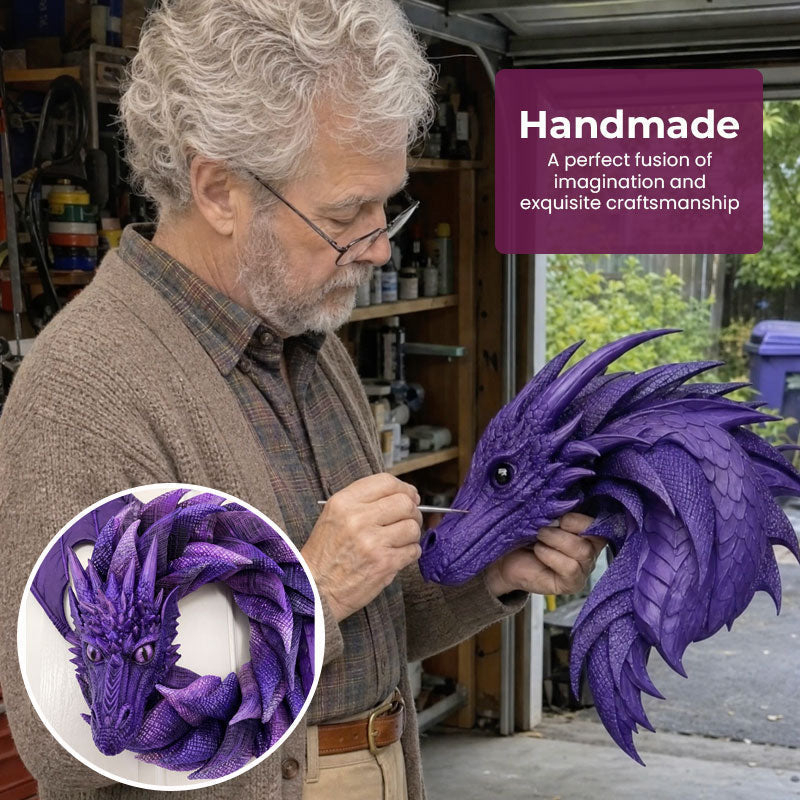 Handmade Dragon Wreath – Fantasy Gothic Wall & Door Decor for Dragon Lovers