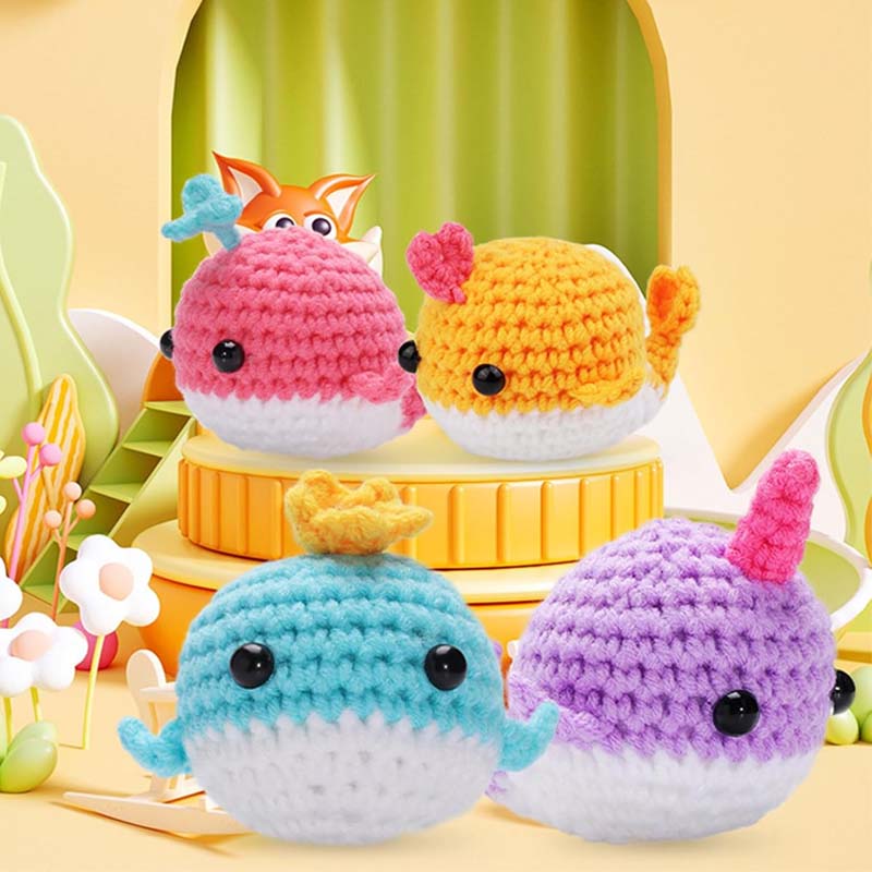 DIY crochet kit: wool doll whale