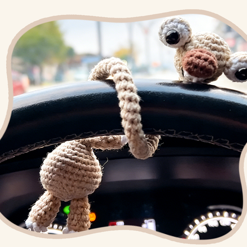Crochet Prehistoric Sloth Bag Charm