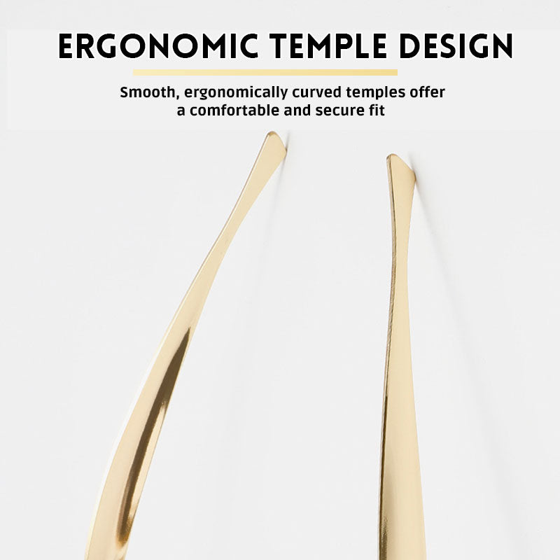 Gold Fashion Rectangular Sunglasses