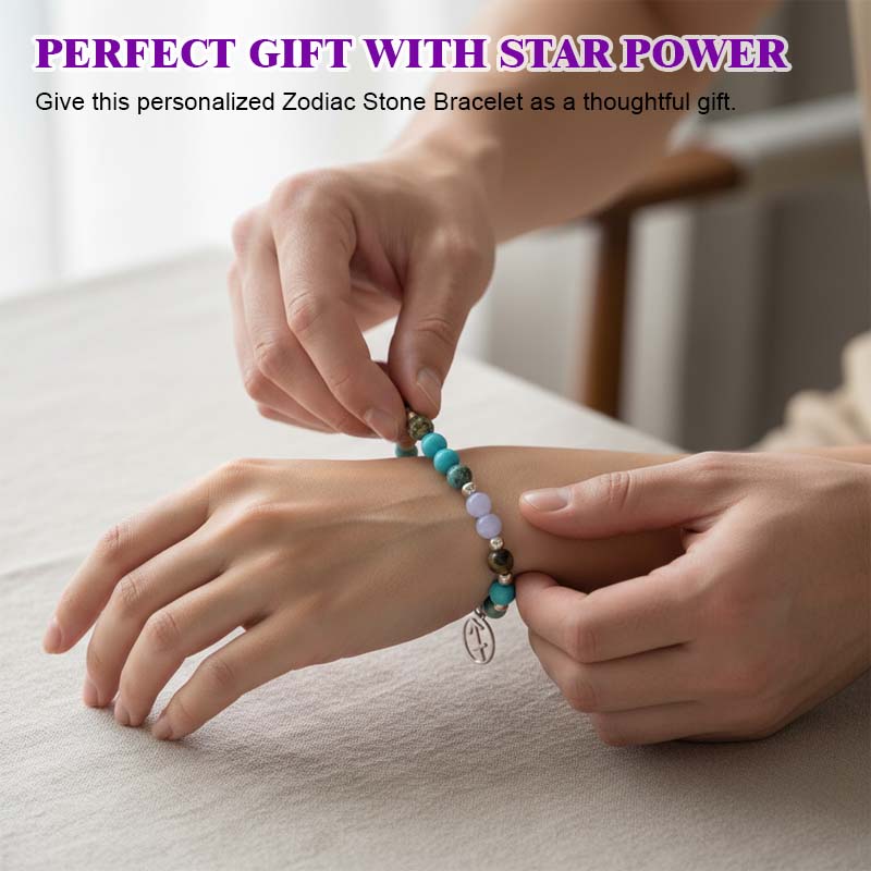 Bracelets with twelve zodiac sign stones