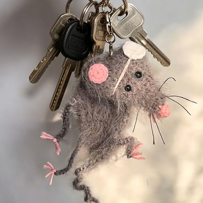 Finished Dried Mouse Keychain