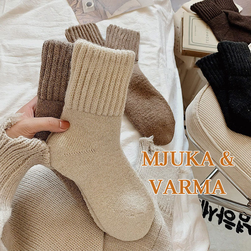 🧦5 pairs of wool socks for women - warm, mid-calf socks