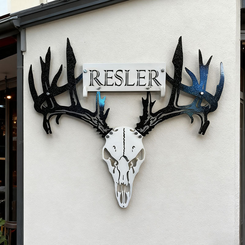 Personalized Metal Deer Skull Rack