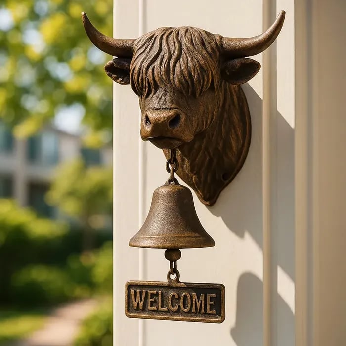 🔥Last Day 49% OFF - 🐂Highland Cow Welcome Bell