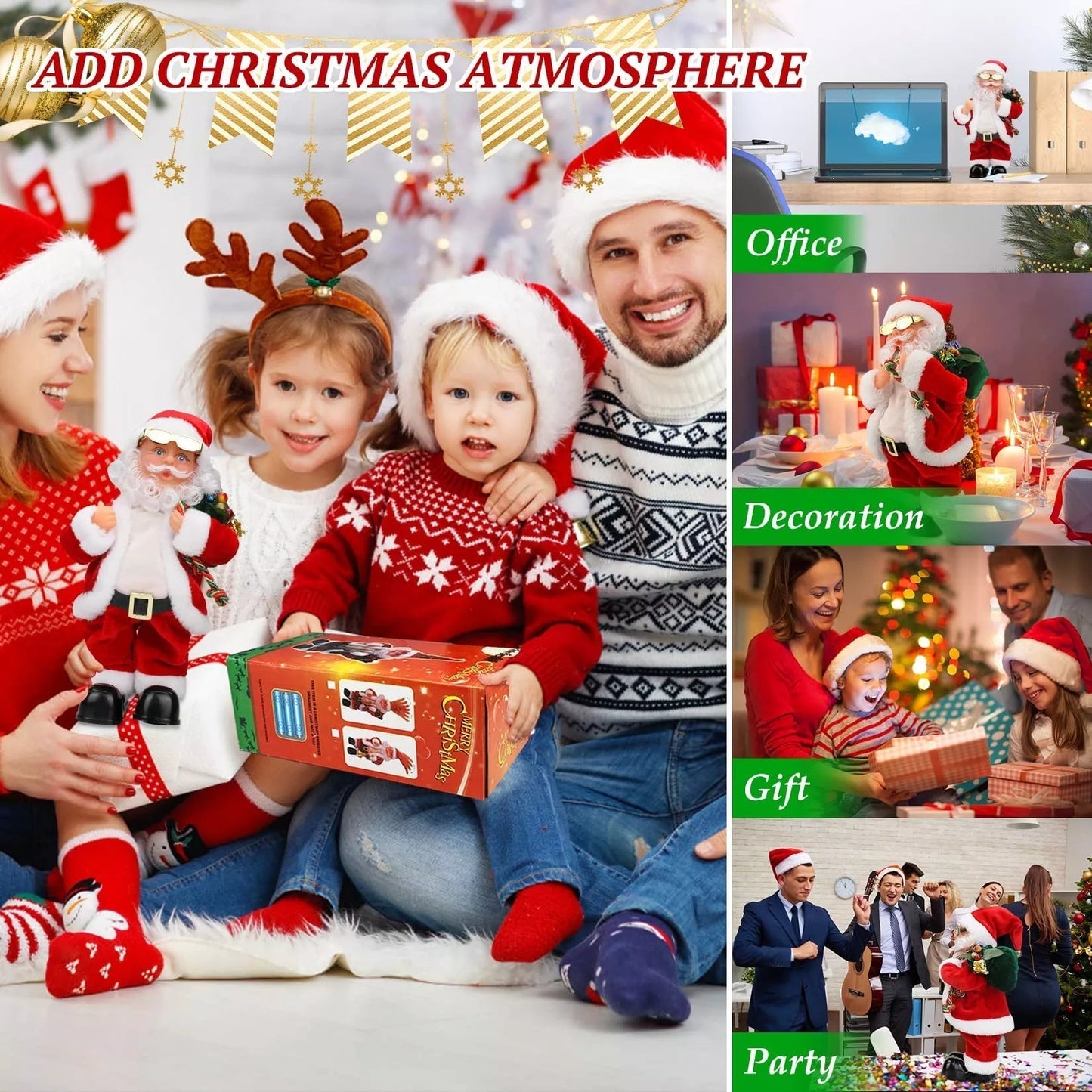 Electric dance musical Santa Claus/Electric hip shaking Santa Claus