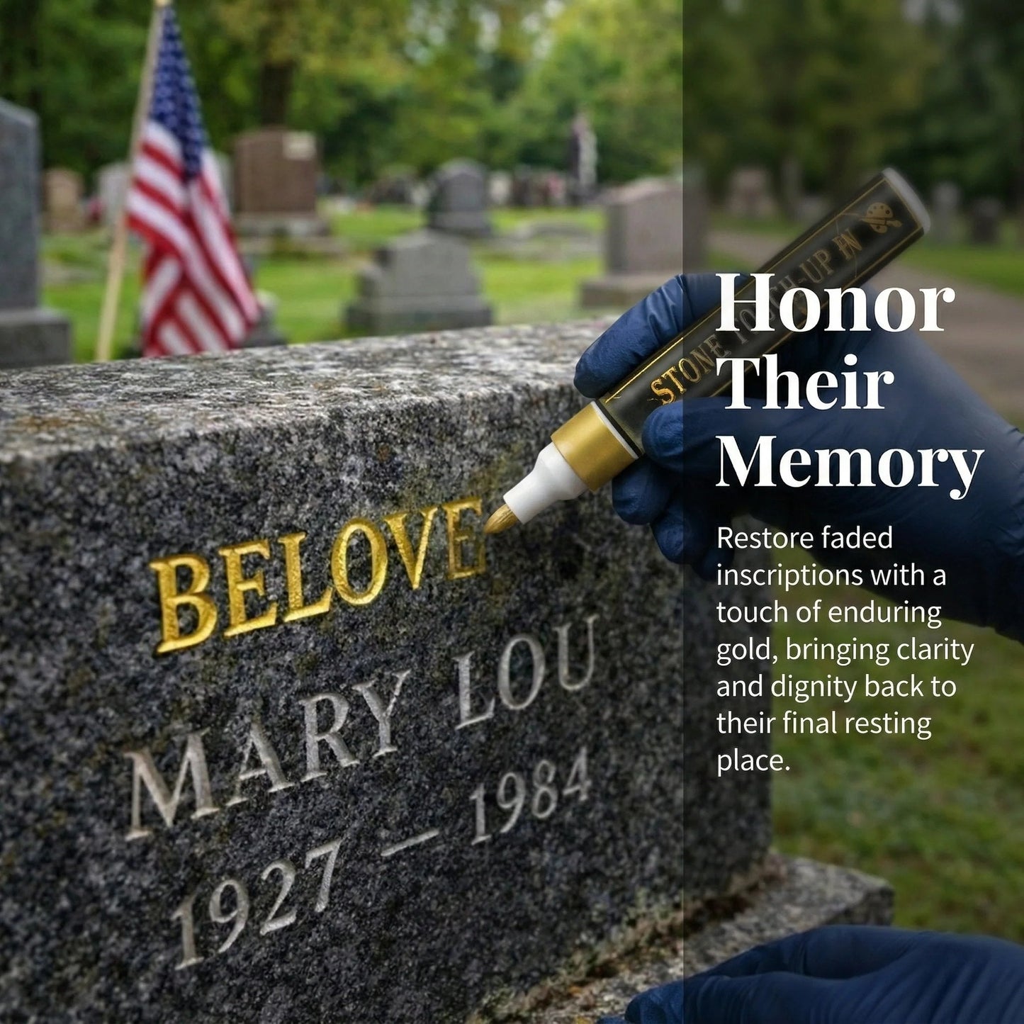 🐦A gold pen for restoring faded gravestone inscription
