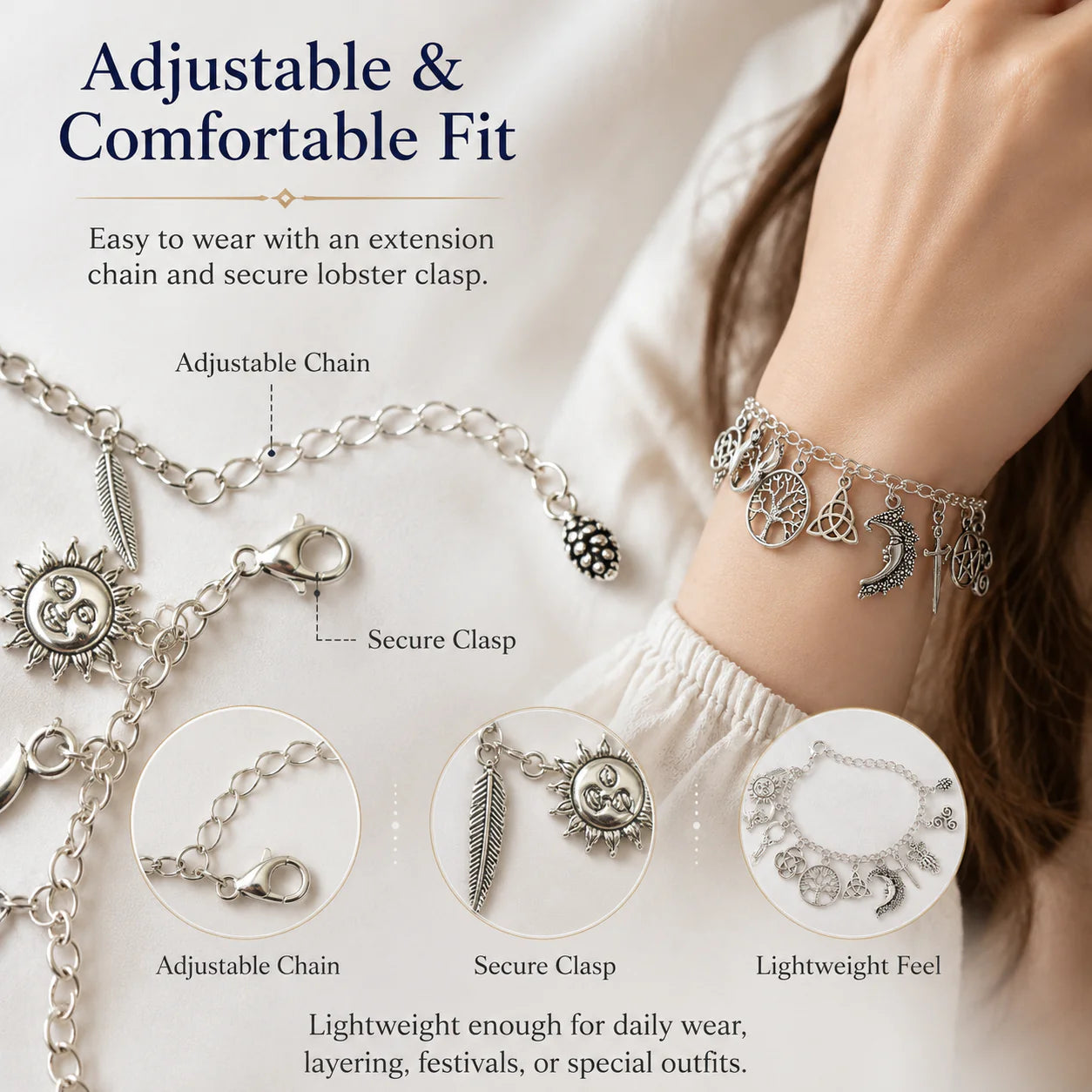 🎈 Vintage heidense bedelarmband voor dames