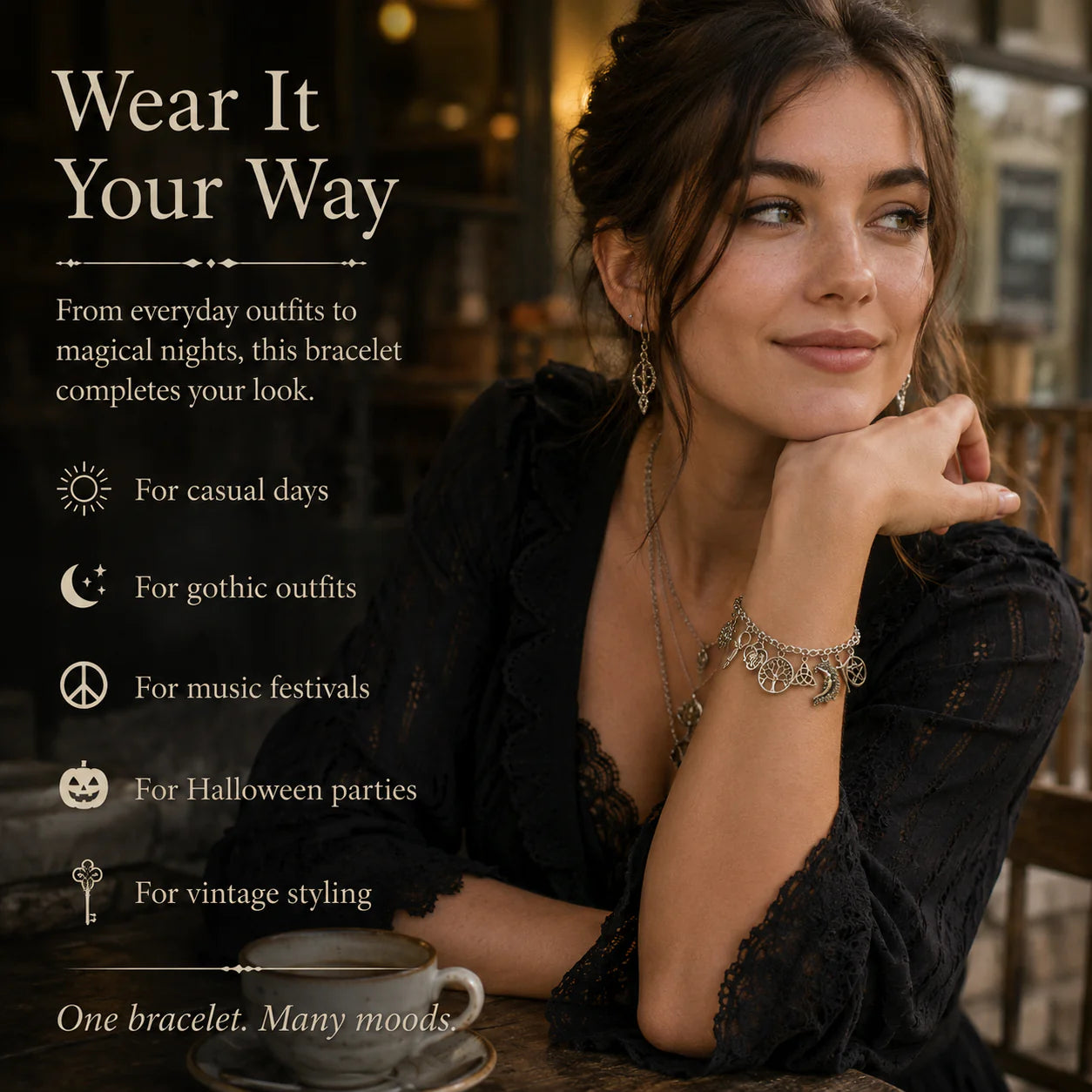 🎈 Vintage heidense bedelarmband voor dames