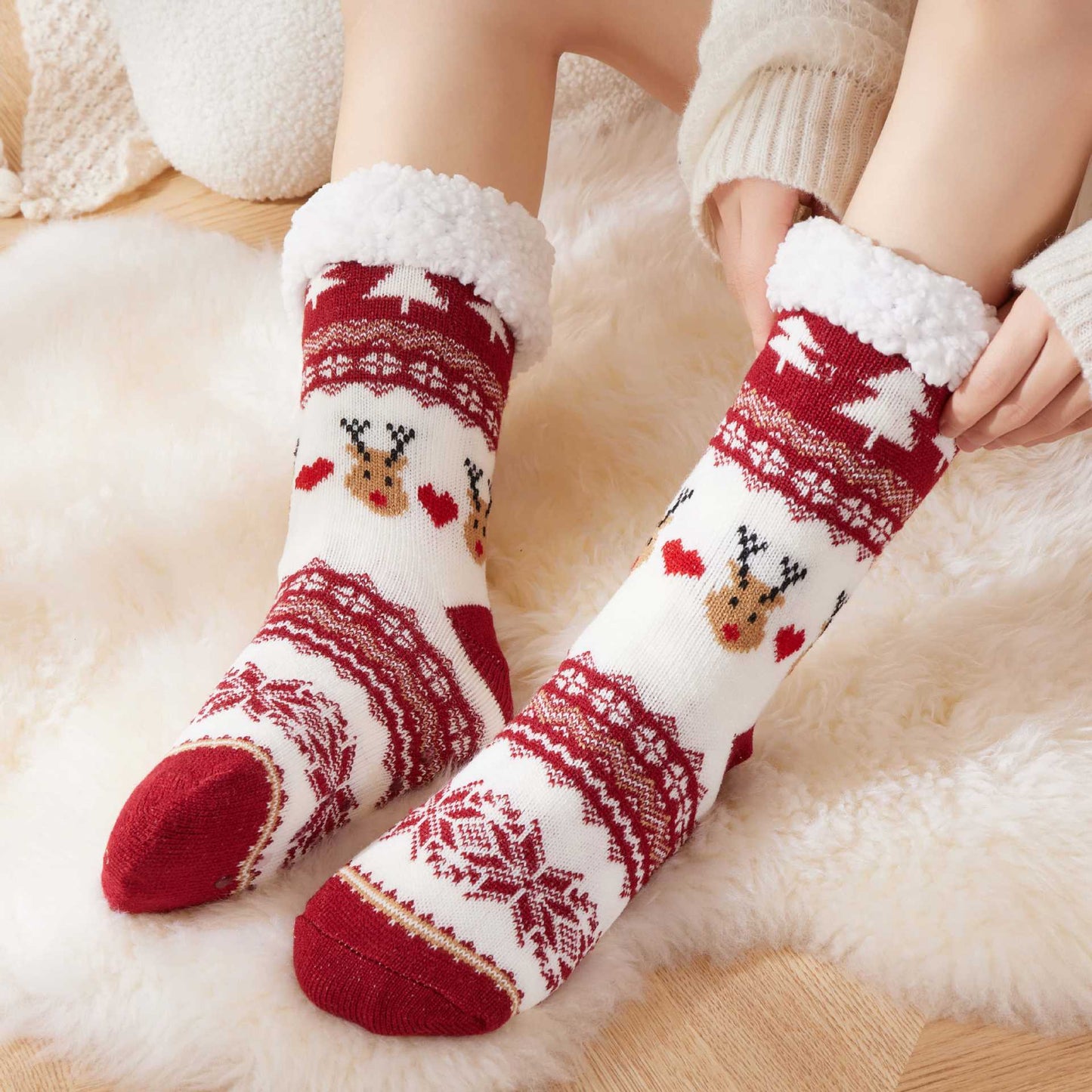 🎅✨ Cozy Christmas Fluffy Socks