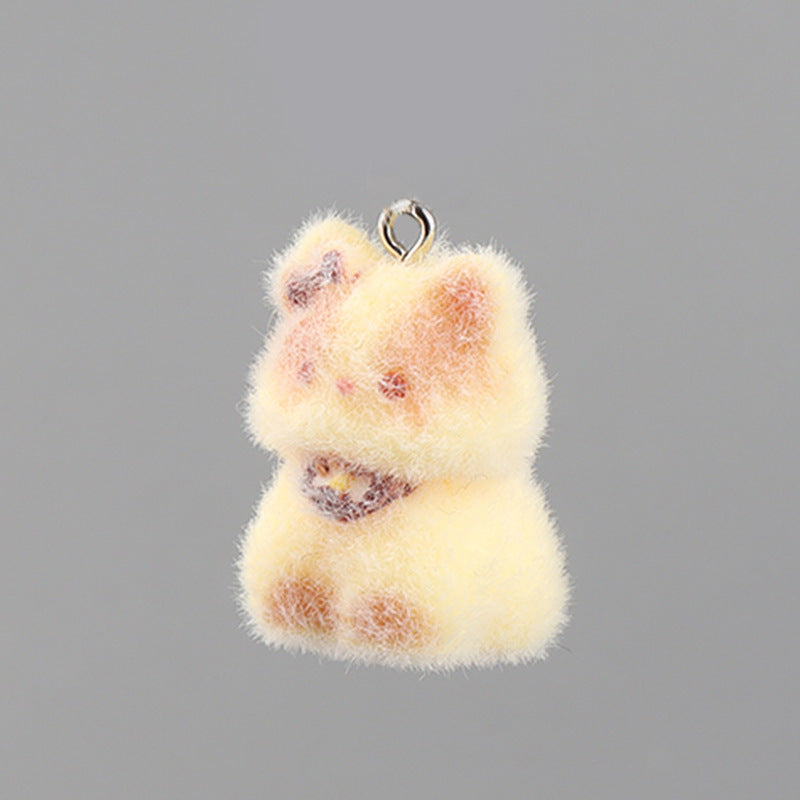 🐾✨ Fluffy Resin Cat Keychain Charm