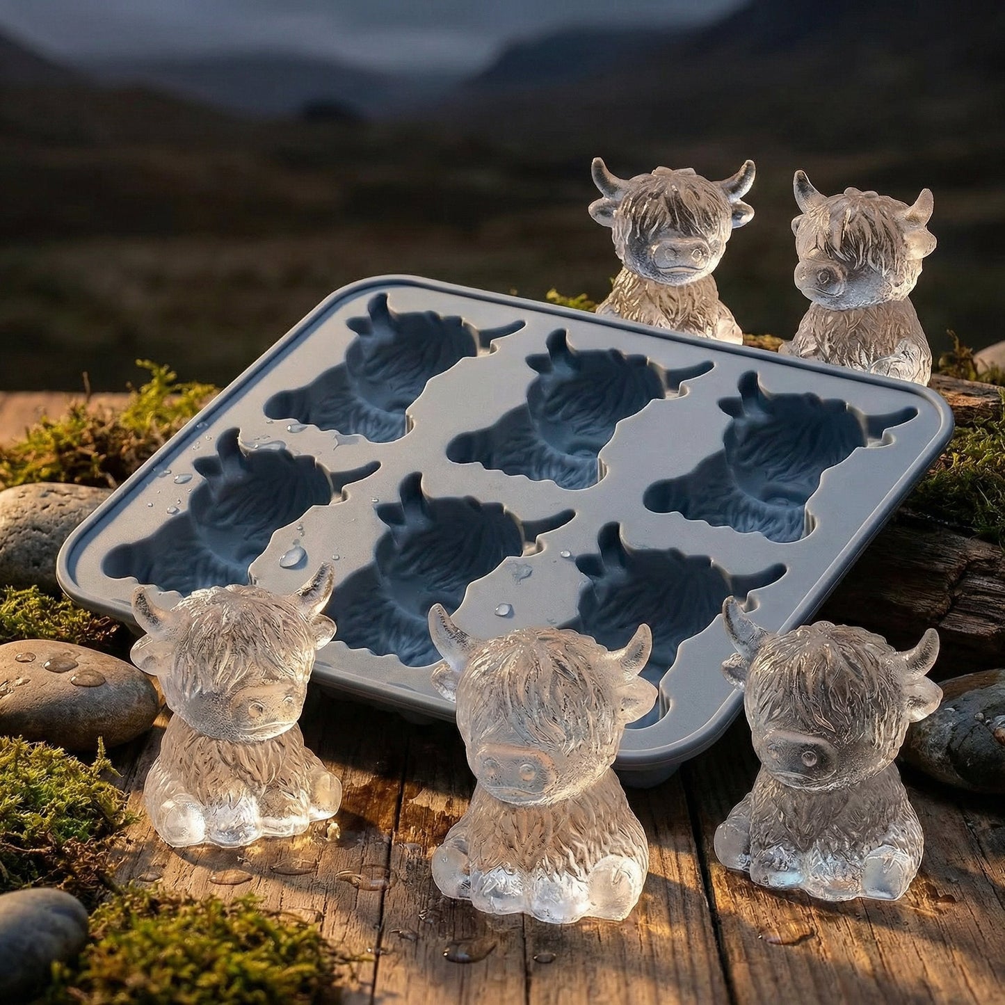 ⏳Last Day Special Price ￡9.99!!🐮 Mini Highland Cow Ice Cube Mold – Cute 3D Ice for Drinks, Parties & Gifts