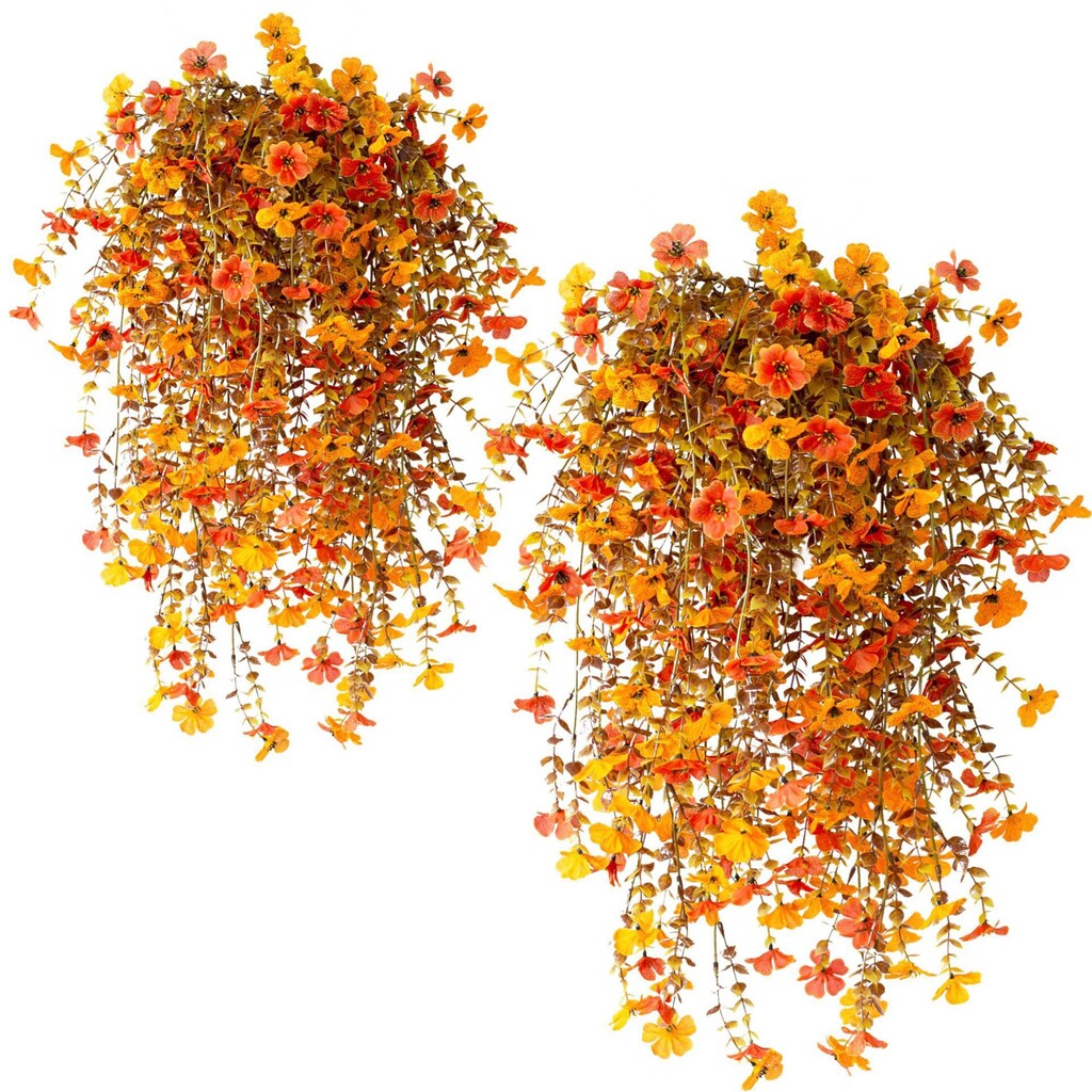 ⏳LAST DAY SPECIAL PRICE: ￡9.99!!🌷Outdoor cascading daisy and eucalyptus flowers – UV resistant