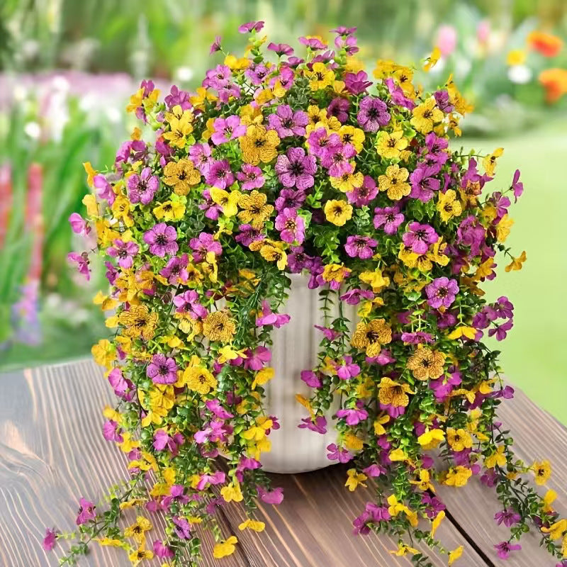 ⏳LAST DAY SPECIAL PRICE: ￡9.99!!🌷Outdoor cascading daisy and eucalyptus flowers – UV resistant