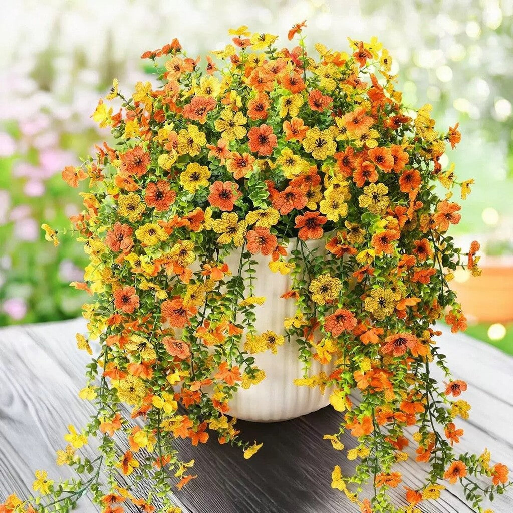 ⏳LAST DAY SPECIAL PRICE: ￡9.99!!🌷Outdoor cascading daisy and eucalyptus flowers – UV resistant
