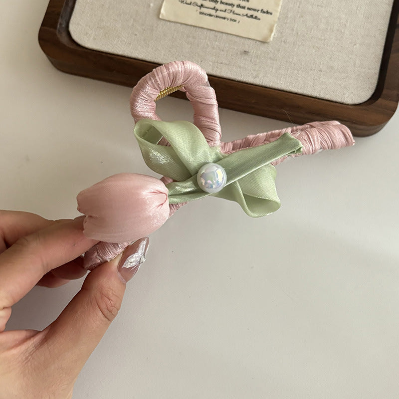 Satin Bow Hair Tie Claw Clip🌷 — Bloom with Timeless Elegance