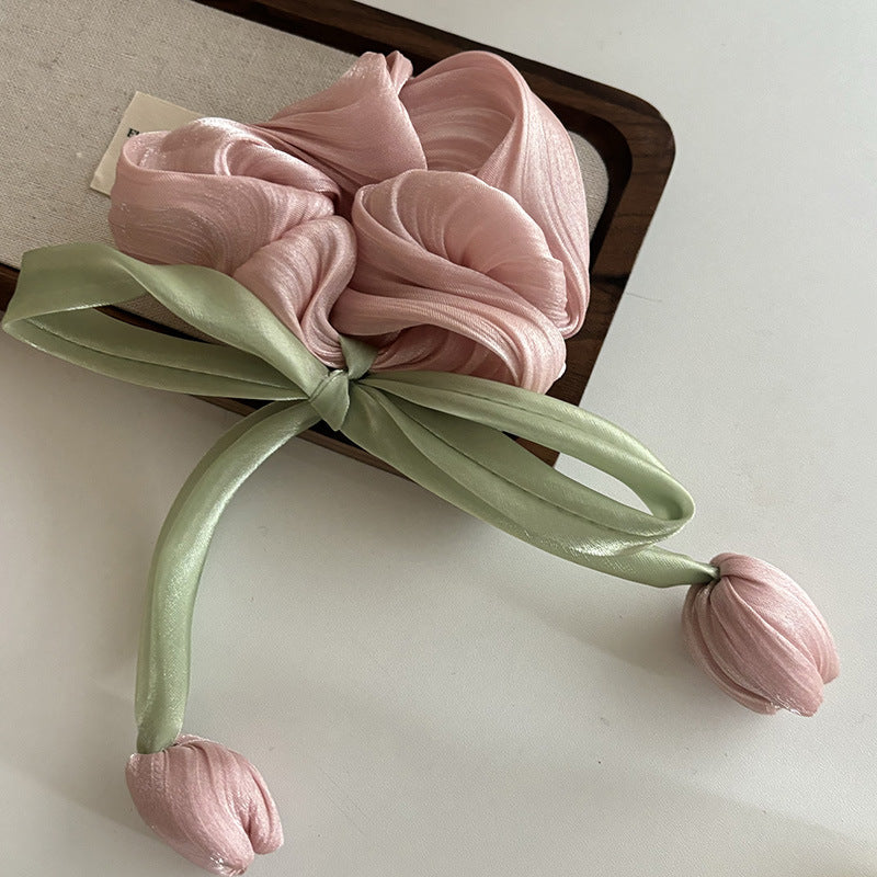 Satin Bow Hair Tie Claw Clip🌷 — Bloom with Timeless Elegance