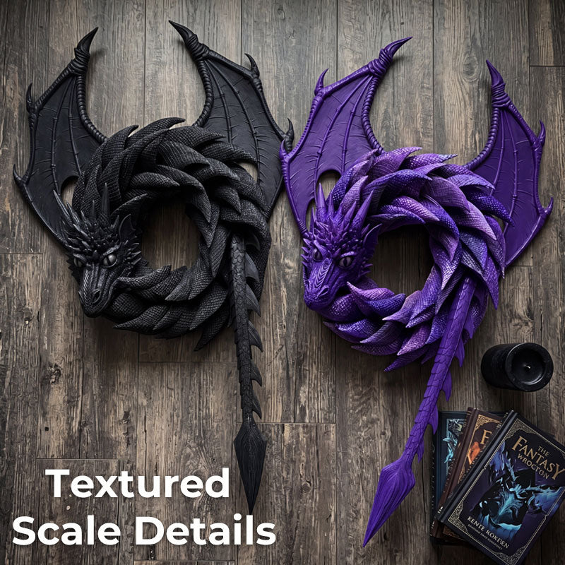 Handmade Dragon Wreath – Fantasy Gothic Wall & Door Decor for Dragon Lovers