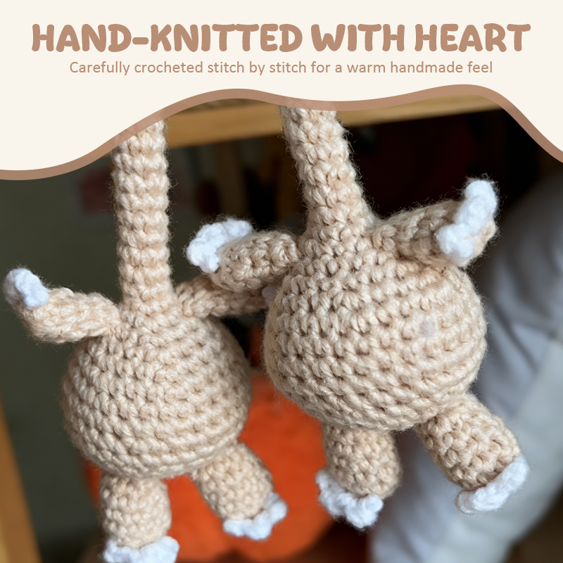Crochet Prehistoric Sloth Bag Charm