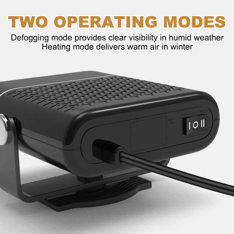 2-in-1 Portable Car Heater with 360° Rotation Built-in overheat protection function: If the temperature is too high, it will automatically shut down to prevent risks.