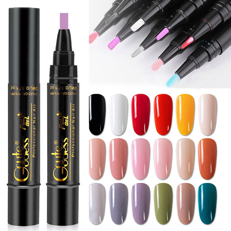 One-step glue three-in-one nail polish gel pen