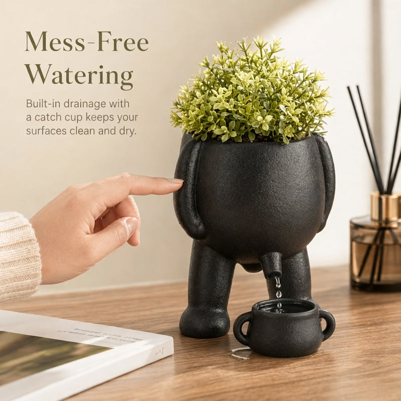 Creative 'Peeing' Planter Pot - Quirky Nordic Art Succulent Flower Pot for Unique Home Decor