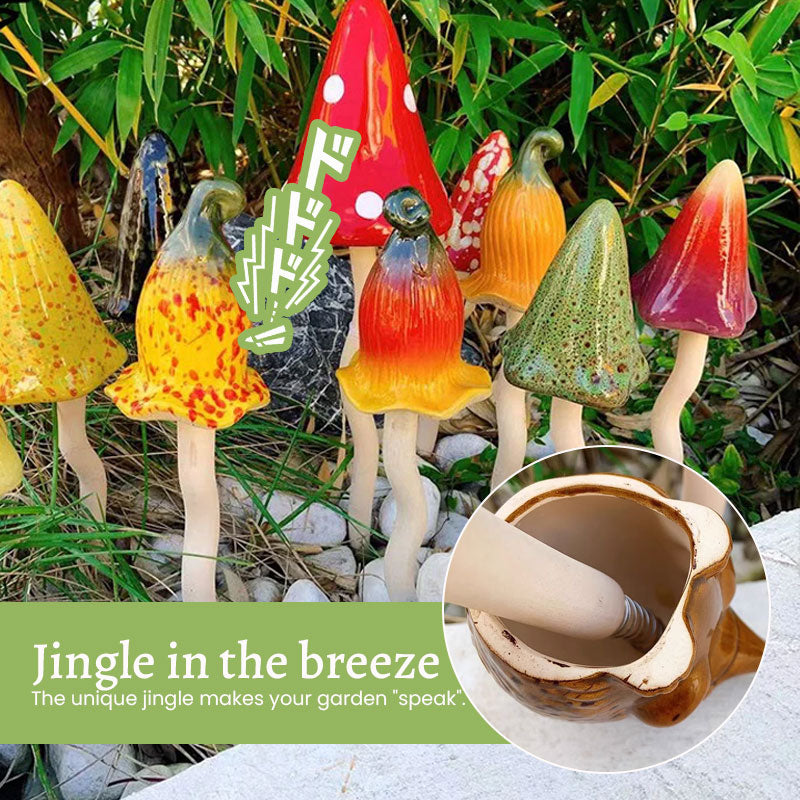 🍄Tinkling Toadstools Ceramic Mushrooms for Garden Decoration