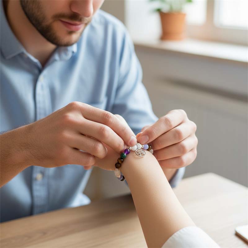 Bracelets with twelve zodiac sign stones
