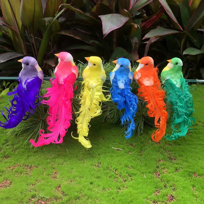 🐦 Artificial feathered birds with clip (12 pieces per pack)