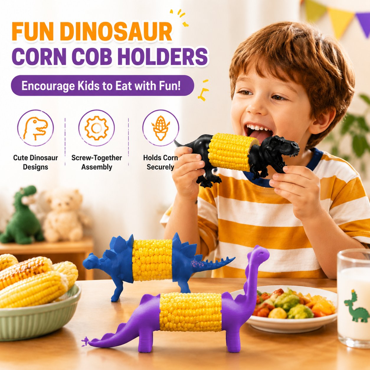 Dinosaur Corn Cob Holders