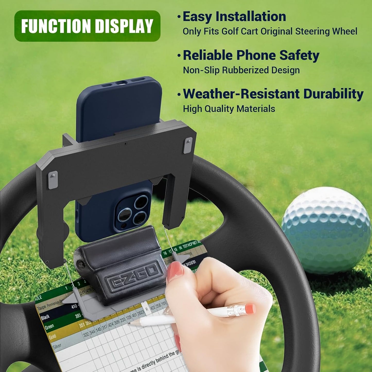 🔥Hot Sale 49% OFF - 🌟⛳ Golf cart steering wheel phone holder(✨Suitable for any phone model)