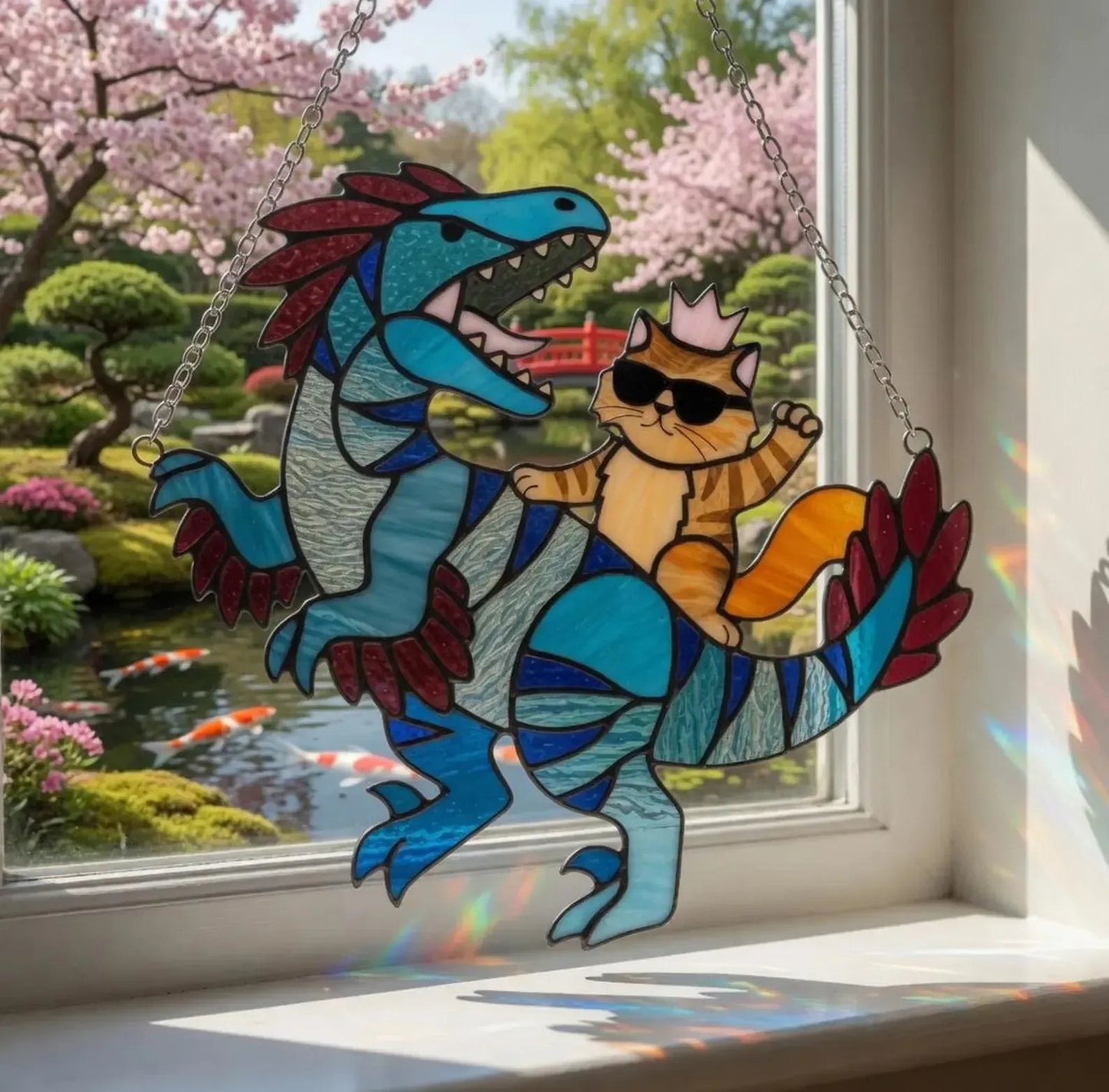 🐉🐱Princess Donut And Mongo Acrylic Suncatcher