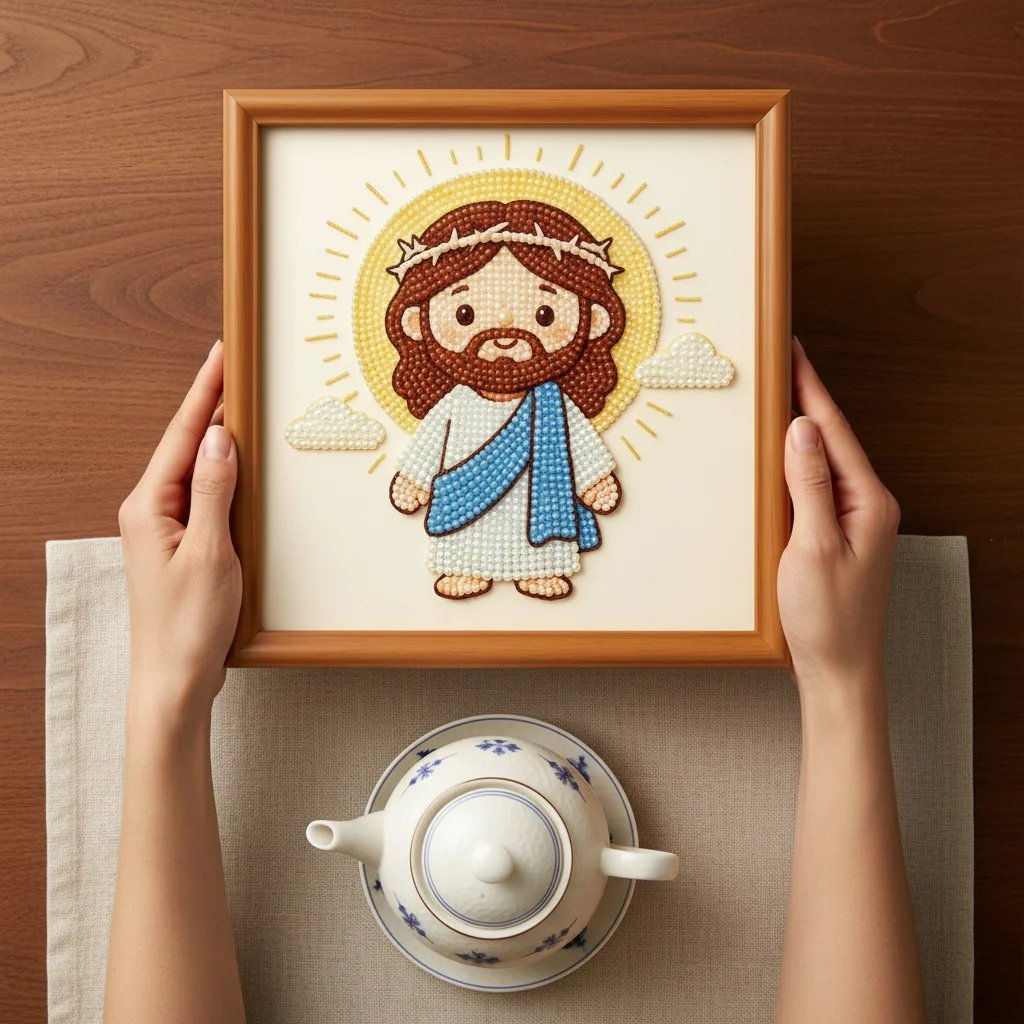 ✝️ Cute Jesus Pearl Diamond Painting Kit 💖Beginner Friendly