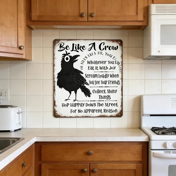 🔥HOT SALE 49% OFF🐦‍⬛Be Like A Crow Vintage Metal Sign – Funny Positive Wall Art✨