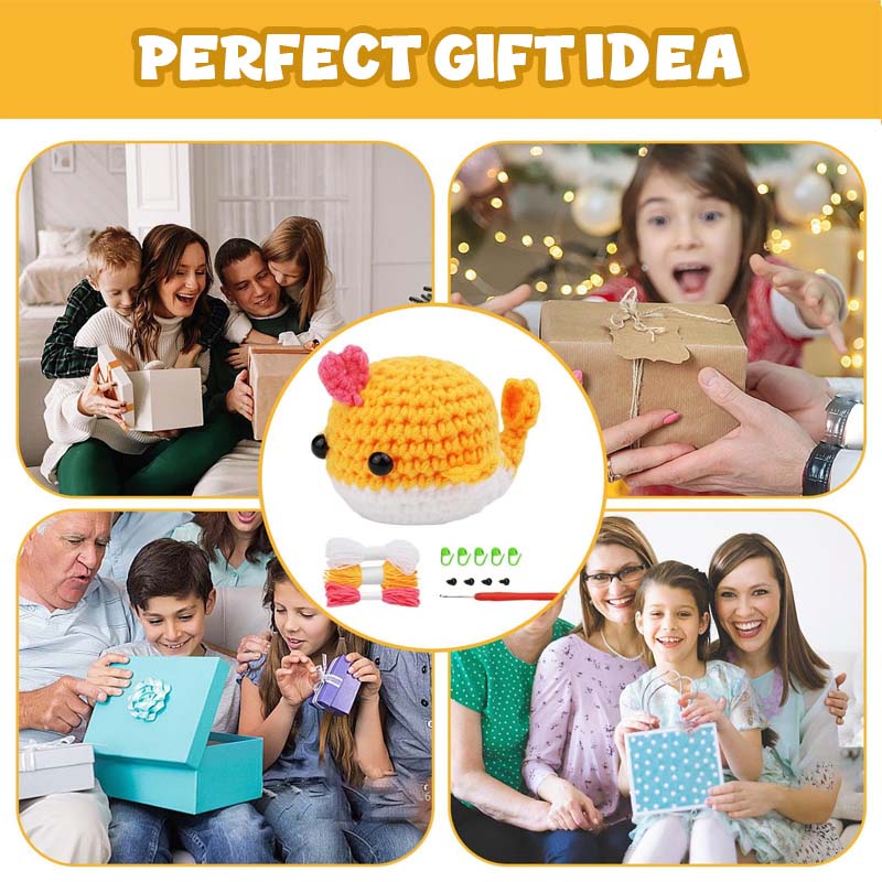 DIY crochet kit: wool doll whale