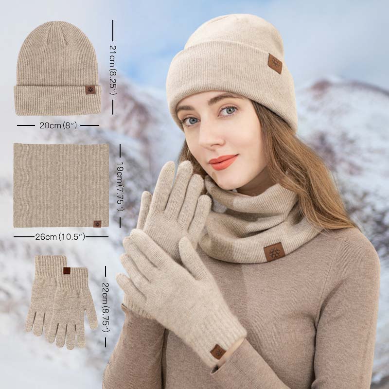 🔥Outdoor thermal three-piece set🧣🧤🧢