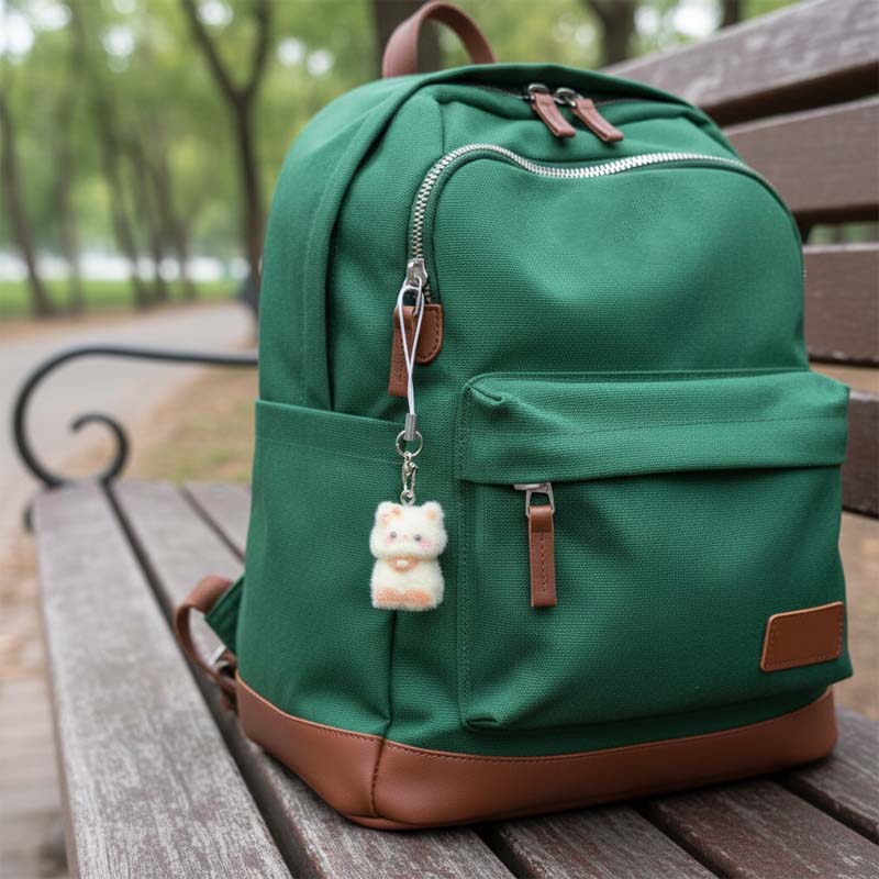 🐾✨ Fluffy Resin Cat Keychain Charm