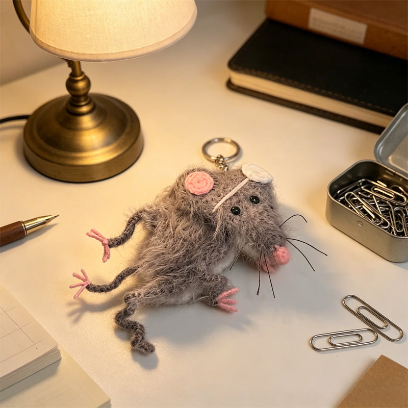 Finished Dried Mouse Keychain