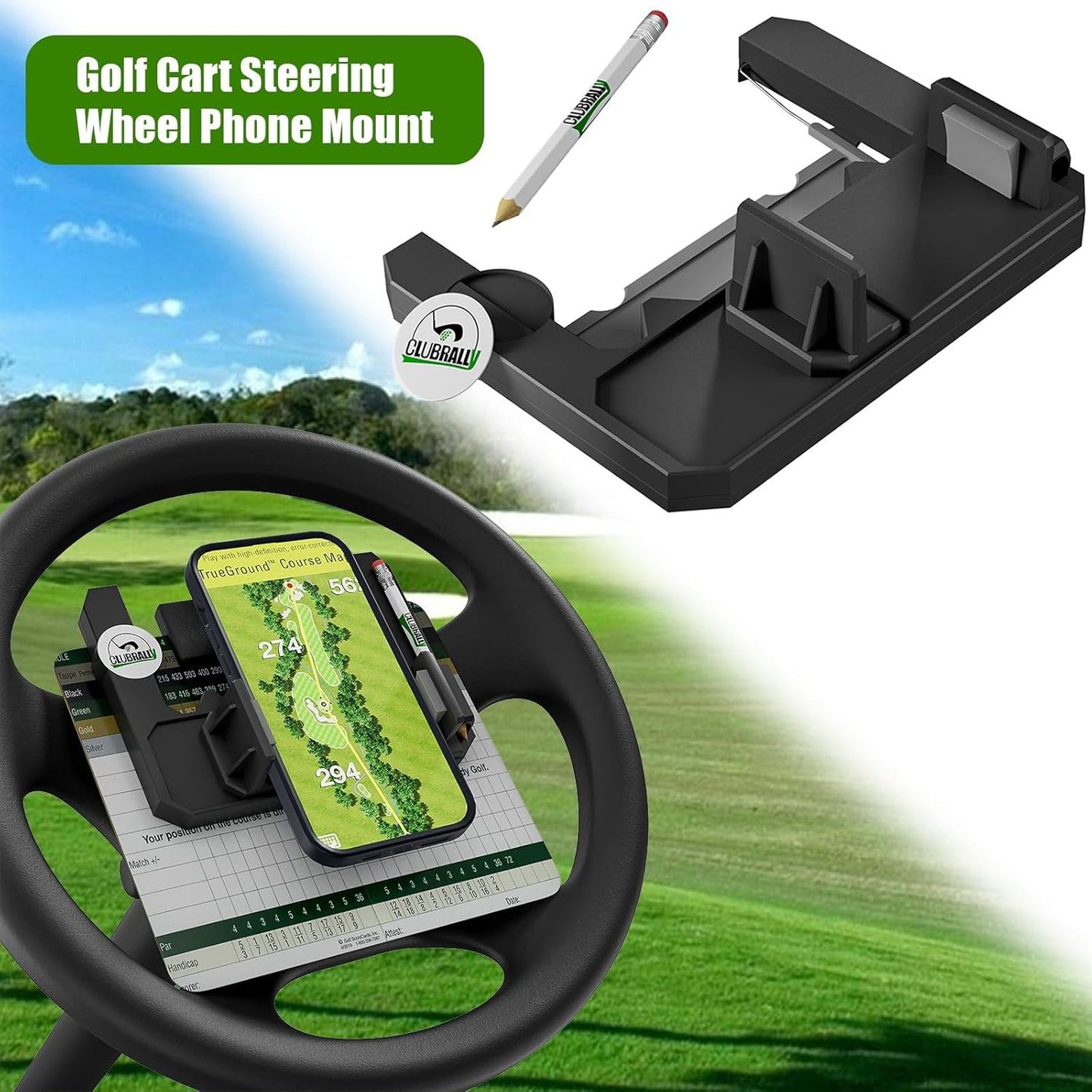 🔥Hot Sale 49% OFF - 🌟⛳ Golf cart steering wheel phone holder(✨Suitable for any phone model)