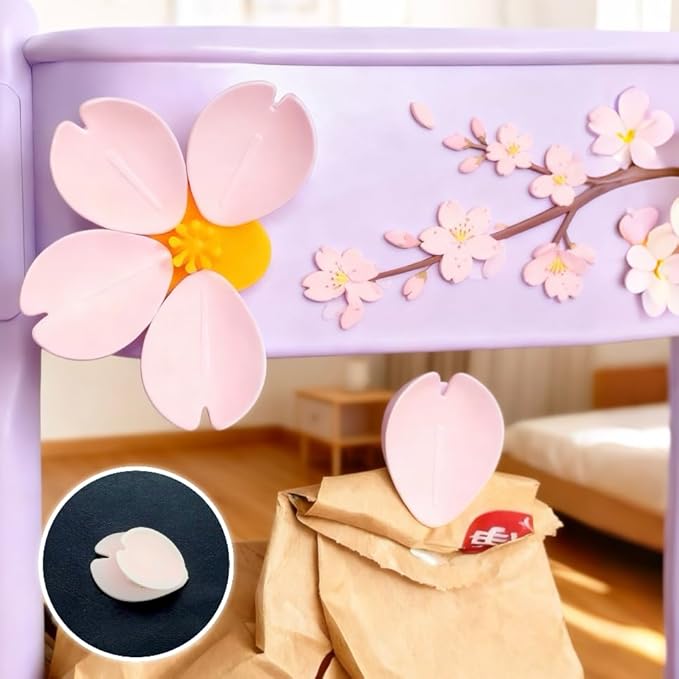 🌸Magnetic chip clips in the shape of cherry blossoms and lotus flowers, decorative fridge magnet
