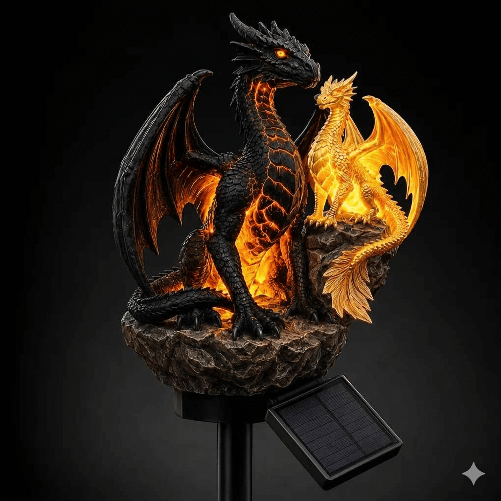 Dragon Legacy Golden Ember Edition Solar Garden Light